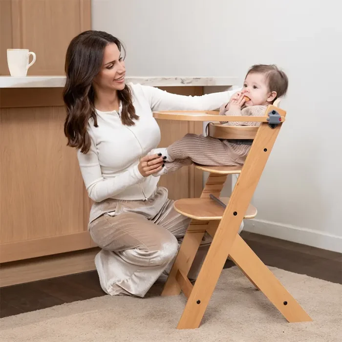 صندلی غذا چوبی چندکاره کیکابو kikkaboo highchair Nordy رنگ چوب کد 7840481