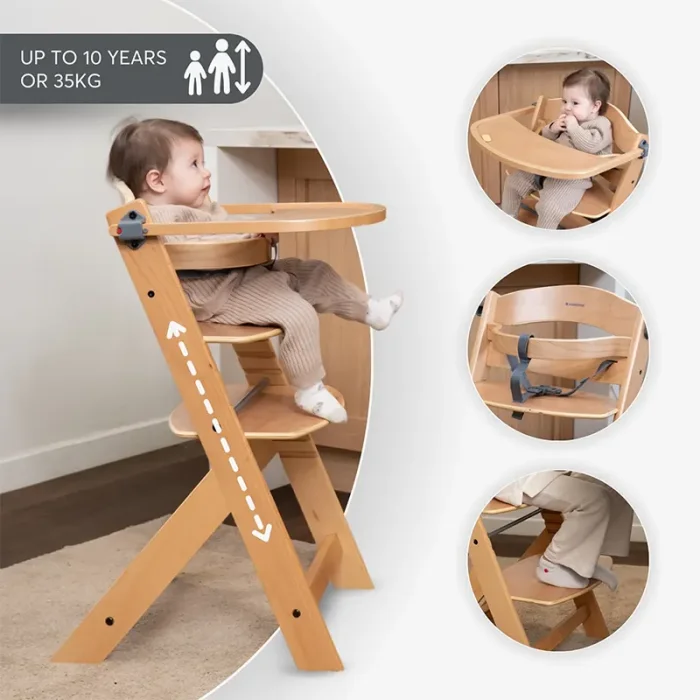 صندلی غذا چوبی چندکاره کیکابو kikkaboo Wooden highchair Nordy رنگ بژ کد 7840393