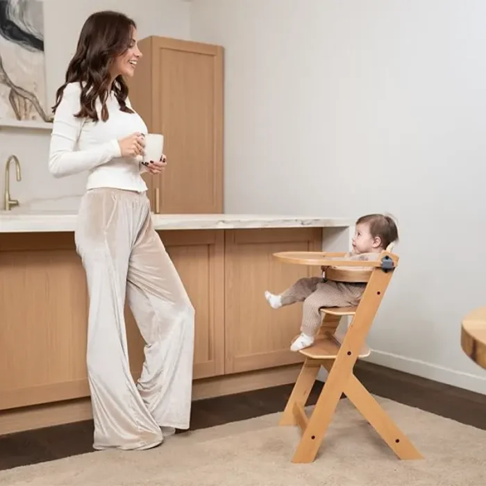 صندلی غذا چوبی چندکاره کیکابو kikkaboo Wooden highchair Nordy رنگ بژ کد 7840393