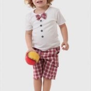 تیشرت و شلوارک پاپیون دار کودک deno kids