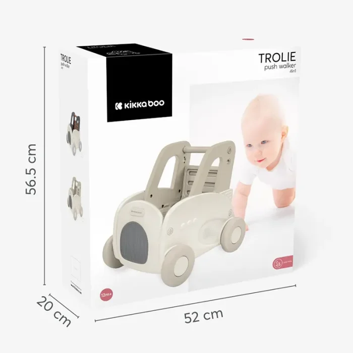 واکر و ماشین کودک 4 در 1 کیکابو مدل KIKKA BOO Trolie 2 رنگ طوسی کد 7848357