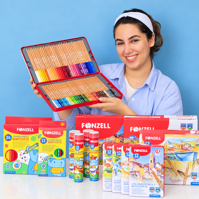 مداد رنگی 36 رنگ جعبه فلزی فونزل FONZEL کد 3056