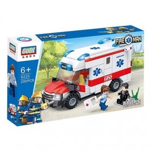 لگو ماشین آمبولانس شهری و مینی فیگور 200 تکه مدل 9220