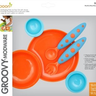 ظرف غذای با قاشق و چنگال کودک boon کدb247