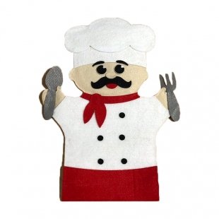 عروسک نمایشی نمدی آشپز مدل  P/1251/AS