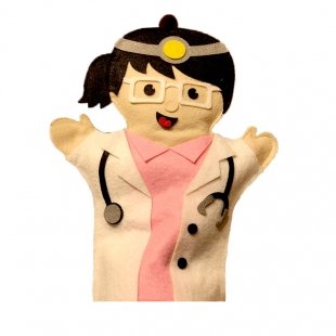 عروسک نمایشی نمدی خانم دکتر مدل  P/1251/DO