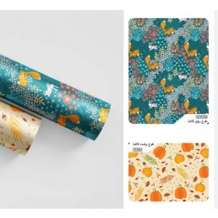 کاغذ کادو دو رو طرح روباه مدل 199411