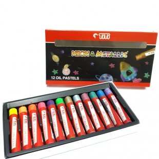 پاستل روغنی نئونی و متالیک 12 رنگ تی تی TiTi کد 120013