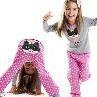 بلوز شلوار توسی طرح گربهdeno kids