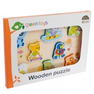 پازل چوبی جاگذاری حیوانات کارتونی دو تکه کد 5001