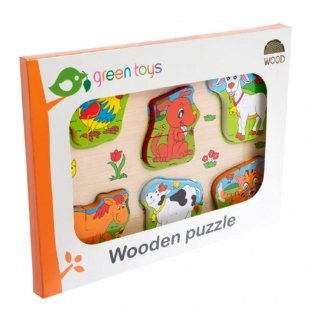 پازل چوبی جاگذاری حیوانات مزرعه دو تکه کد 4002