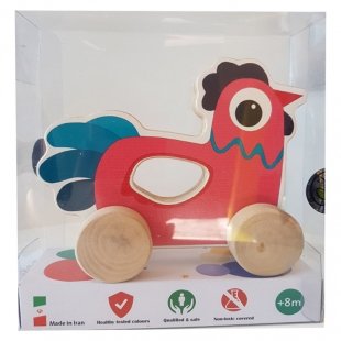 اسباب بازی چوبی خروس چرخدار پوپولوس انیموو Animove کد p/10715/kh