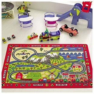 فرش ماشین بازی کودک Confetti طرح ریل قطار *3627597*