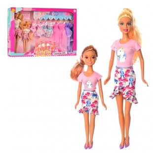 عروسک باربی دفا با لباس اضافه صورتی کد 8447