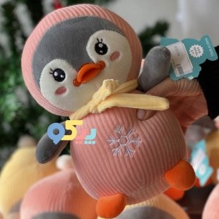 عروسک پارچه ای پنگوئن صورتی کد mj219