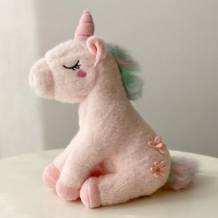 عروسک یونیکورن پشمکی صورتی کد sj205