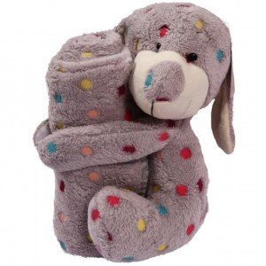 پتو عروسکی خالدار به همراه عروسک سگ