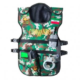 لباس مشاغل کودک جلیقه کماندویی سبز کد 75340