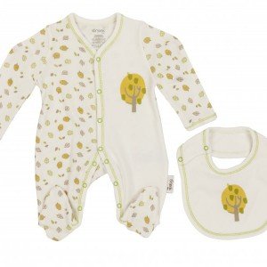 ست سرهمی طرح برگ و پیش بند ارگانیک organix_penguin