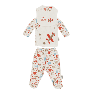 ست 3تکه کیمونو بلوز شلوار طرح هواپیما organix_penguin