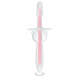 مسواک نوزاد سیلیکونی کیکابو kikka boo طرح خرس صورتی کد 31303040046