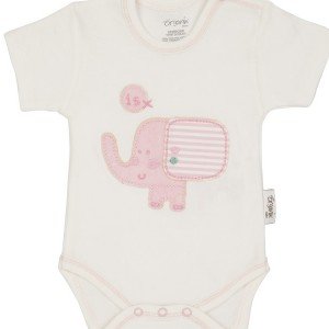 بادی آستین کوتاه طرح فیل صورتیorganix_penguin