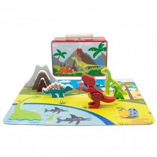 پازل دایناسور ها با کیف فلزی و وسایل کد KZ-12