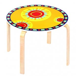 میز کودک چوبی زرد کد SD-03-C