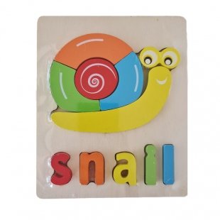 پازل چوبی جاگذاری آموزشی طرح حلزون کد 3828A