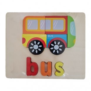 پازل چوبی جاگذاری آموزشی طرح اتوبوس کد 3828A