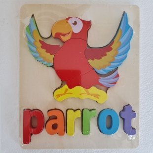 پازل چوبی جاگذاری آموزشی طرح طوطی کد 3828A
