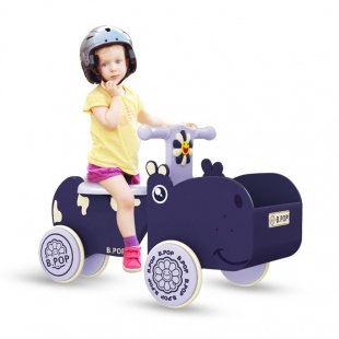 واکر و ماشین پایی موزیکال طرح اسب آبی سرمه ای کد 368