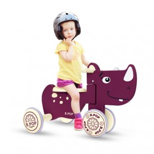 واکر و ماشین پایی موزیکال طرح کرگدن بنفش کد 370