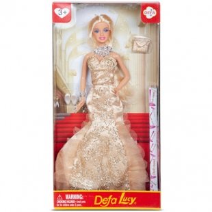 عروسک باربی دفا با لباس شب رنگ کرم کد 8270