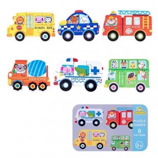 پازل با قوطی فلزی مدل حمل و نقل کد 980081E