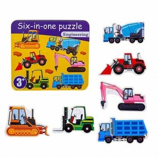 پازل با قوطی فلزی مدل ماشین آلات کد JX-605