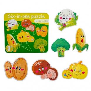 پازل با قوطی فلزی مدل سبزیجات کد JX-603