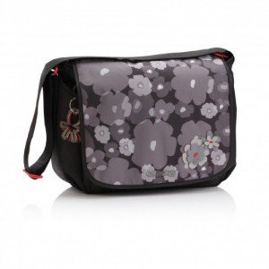 کیف مادر گلدار مشکی طوسی okiedogکد28291