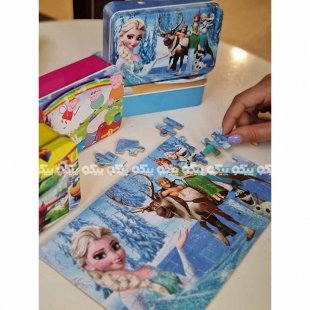 پازل فروزن با قوطی فلزی