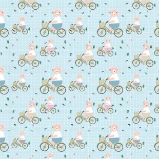 کاغذ کادو یک رو طرح خرس دوچرخه سوار مدل 3037