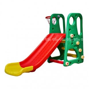 سرسره کودک طرح abcd سبز با حلقه بسکتبال کد PS5111