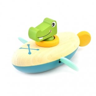 اسباب بازی قایق چوبی کوکی کروکودیل کد P/BZ-38-B/R