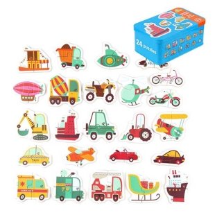 پازل با قوطی فلزی مدل ترافیک 24 عددی کد LPPTJTK