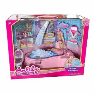 عروسک باربی انلیلی با وسایل حمام کد 99048