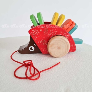 اسباب بازی چوبی جوجه تیغی چرخ دار کد P/BZ-29-A/J