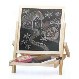 تخته نقاشی چوبی دو طرفه پایه دار کد 2043