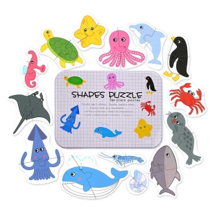 پازل با قوطی فلزی مدل موجودات دریایی کد P/100109/B