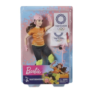 عروسک باربی المپیک مدل اسکیت سوار کد GJL78