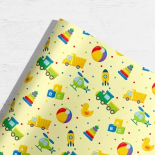 کاغذ کادو یک رو طرح اردک و توپ مدل 4004