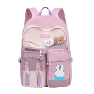 کوله پشتی کودک طرح خرگوش کرم صورتی کد 3981479